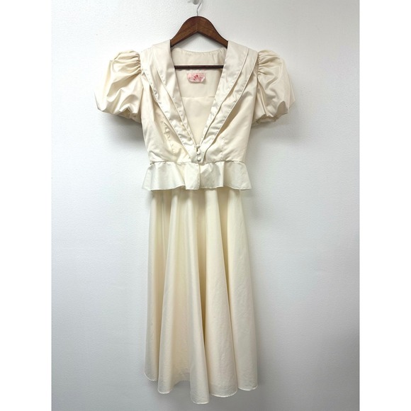 Amy Rose Dresses & Skirts - Vintage 1970s Amy Rose Romantic Prairie Coat &‎ Dress Set Cream S/M